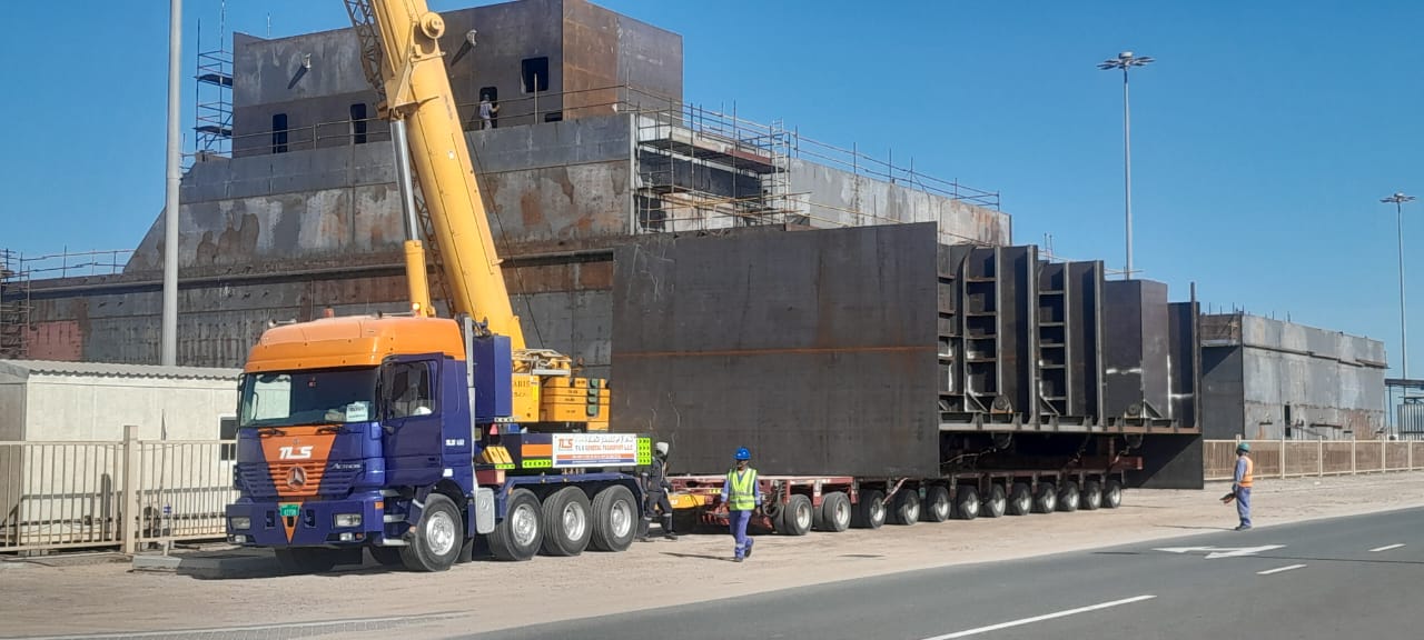 Read more about the article Relocating Four 60-Ton Barge Blocks | Inter-Emirate Heavy-Lift Logistics to Khalifa Port
